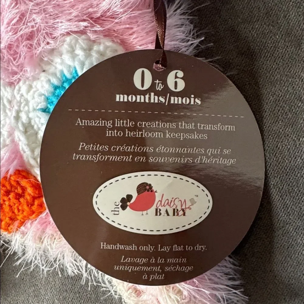 Daisy Baby Unisex Infant Beanie Hat Fisher Pink Owl Photography 0-6 months NWT